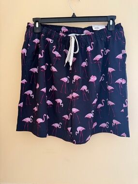 Sonoma Goods For Life | Navy & Pink Flamingo Swim Trunks Sz XL
